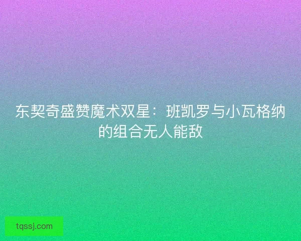 东契奇盛赞魔术双星：班凯罗与小瓦格纳的组合无人能敌